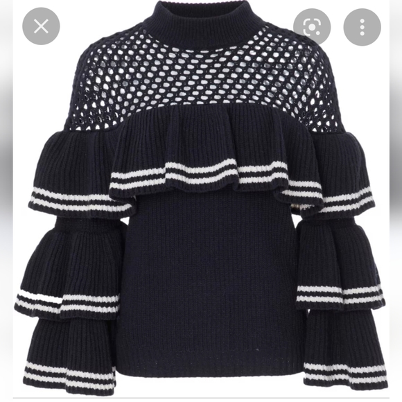 Self-Portrait Sweaters - Self Portrait navy sweater